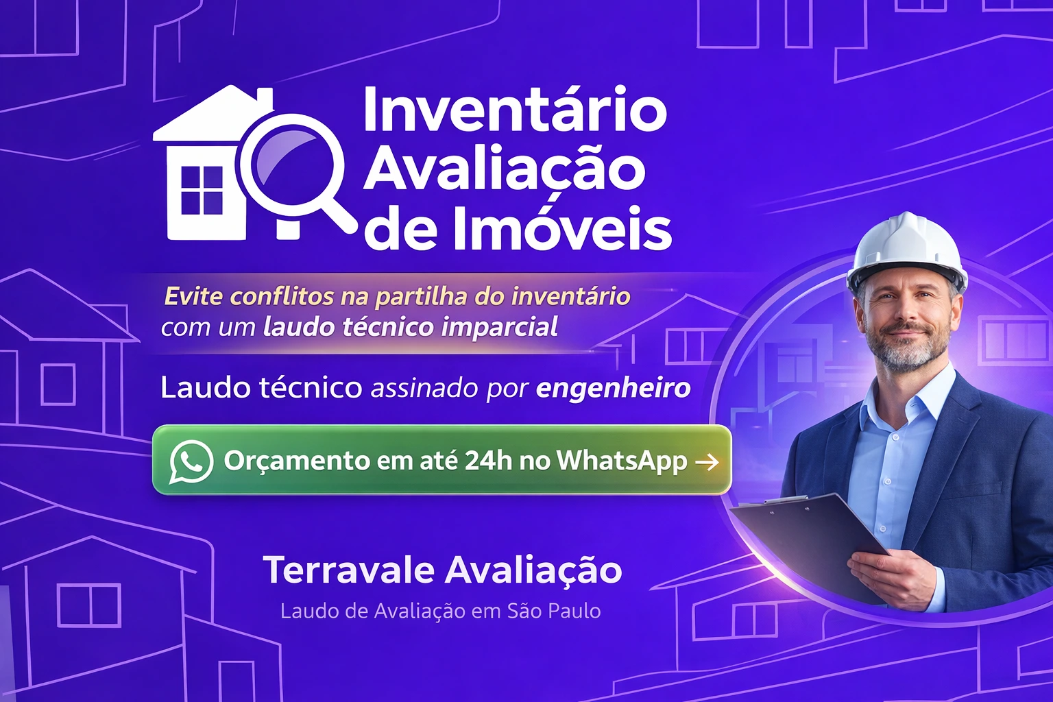 Laudo de avaliação de imóvel para divórcio e partilha assinado por engenheiro em São Paulo